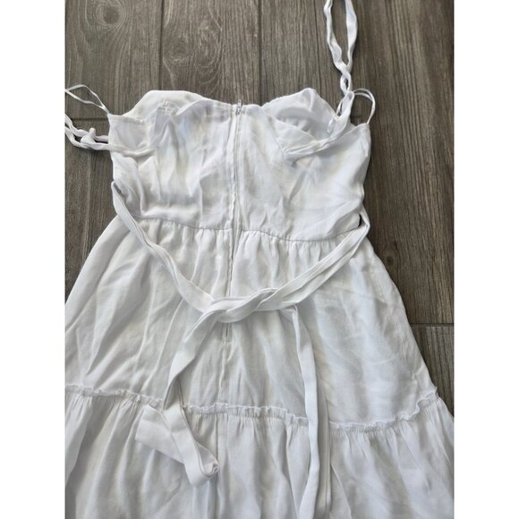 Miami For Francesca Tired White Prairie Dress With Strap In Size Medium - Picture 2 of 5